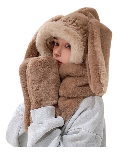 (cf) Bufanda De Invierno Con Orejas De Conejo, Cálida, Gorro