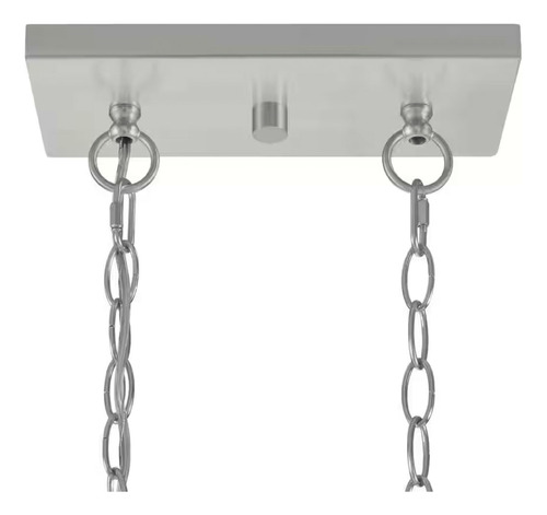 Lampara De Techo Colgante 34'' Candelabro Vintage 5 Luces Estructura Gris
