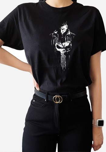 Polera Con Diseño Estampado Punisher Cara Castigador Nuevo