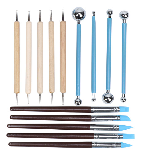 Pottery Tools, 14 Pastillas Con Hendidura, Punta De Silicona