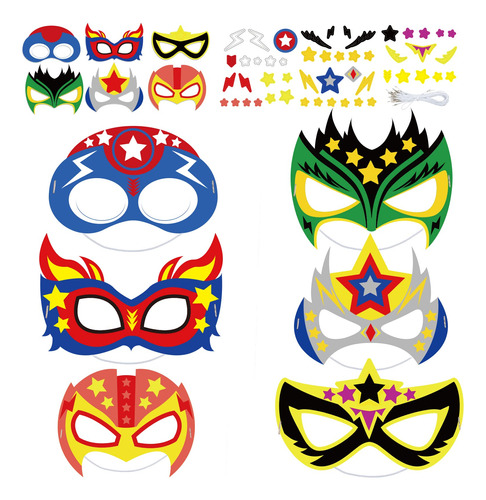 Chiazllta Paquete De 24 Mascaras De Heroe Super Tematico, Ki