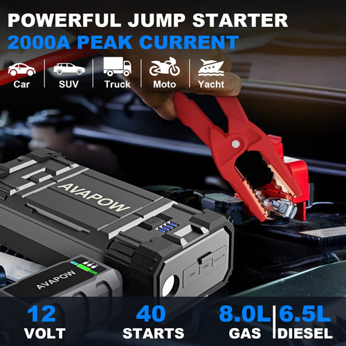 Arrancador De Batería Portátil Usb Dual 3.0 Para Automóvil