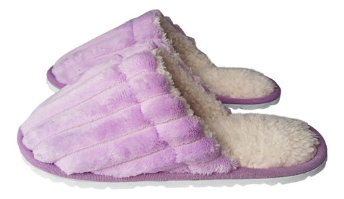 Pantufla Babucha Piel Conejo Térmica Ovejero