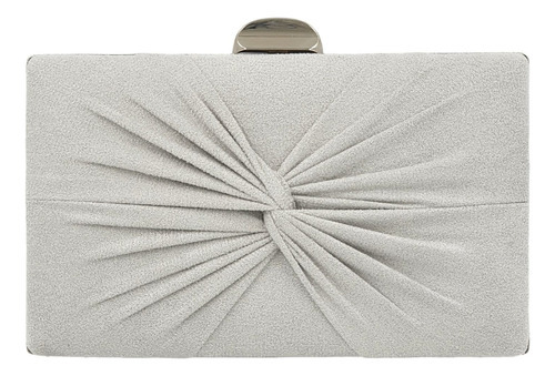 Bolsa De Festa Clutch Suede Cores Casamento Alça Corrente Cor Cinza