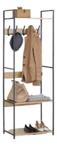 Comprar Perchero Jazak \u002F Rack Organizador \u002F Multiuso \u002F 3 Estantes \u002F 5 Ganchos \u002F Zapatero \u002F Mueble \u002F Ropa Y Calzado \u002F Madera Mdf Y Hierro \u002F Diseño Industrial \u002F Super Resistente \u002F Fácil De Armar \u002F Mide 1.7