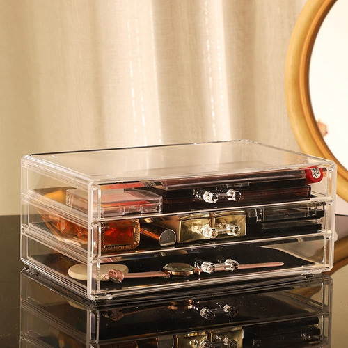 Imagen 2 de 6 de Gabinete Organizador De Acrilico Para Cosmeticos Joyas 2 Pzs