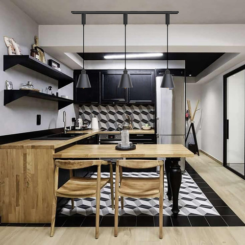 Colgantes Fsliving Con Forma De Luz Retráctil Tipo J, 3 Luce