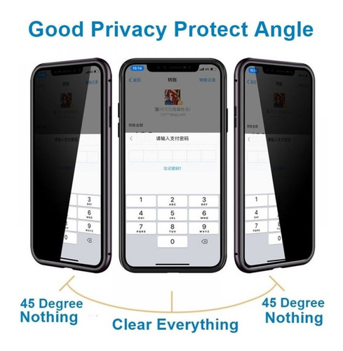 Imagen 5 de 10 de Vidrio Templado Antiespia Compatible iPhone 11 - Xr