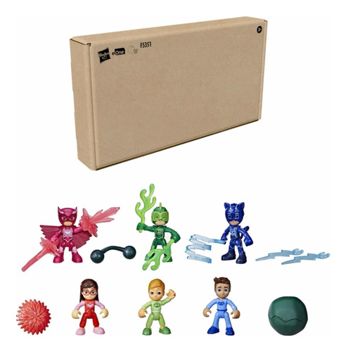 Muñecos Pj Masks Nighttime Héroes 6 Figuras Y 11 Accesorios