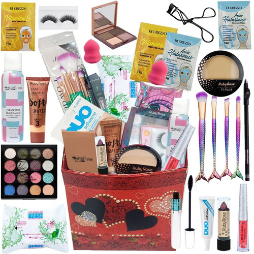 Combo De Kit Maquiagem Ruby Rose Com Caixa Para Presente Top