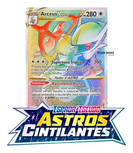 Carta Pokémon Lendário Arceus V Astros Cintilantes Original, Jogo de  Tabuleiro Nunca Usado 90936107