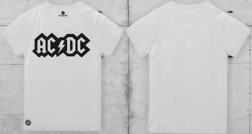Polera Blanco Algodon Ac Dc