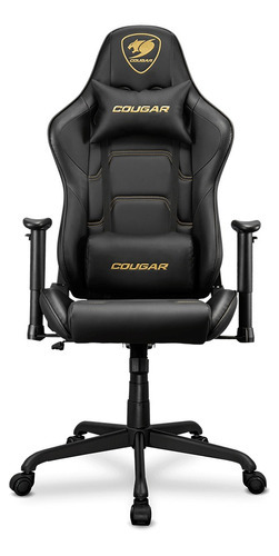 Cadeira Cougar Armor Elite Royal Sports Gamer preta/dourada, cor preta