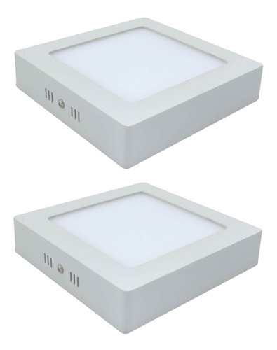 Pack 2 Foco Led 18 W  Cuadrado Sobrepuesto 1500 Lm/ Hb Led