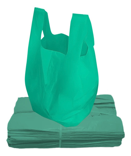 Sacola Plástica Verde Reciclada Reforçada 40x50 - 9kg Liso