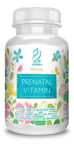 Vitamina Prenatal 100% Natural Dha Epa Omega 3 90 Capsulas