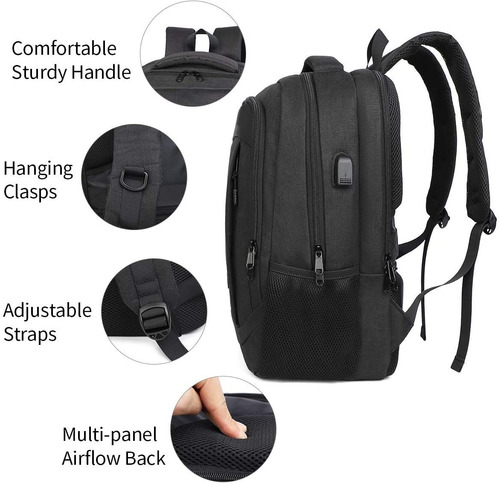 Imagen 7 de 9 de Mochila Antirrobo Para Computadora Puerto Usb Teletiendauy