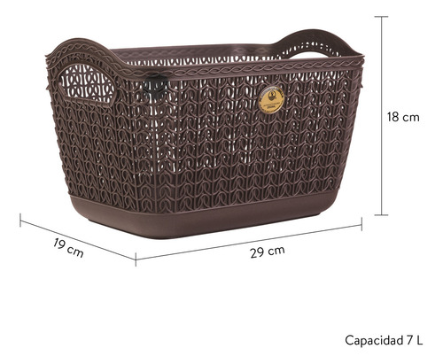 Set 3 Canastas Mitril Med Resistentes Organizadoras 18x19x29 Chocolate Mitril Med