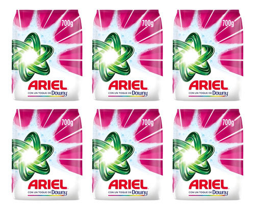 Pack 6 Detergente En Polvo Ariel Downy 700g