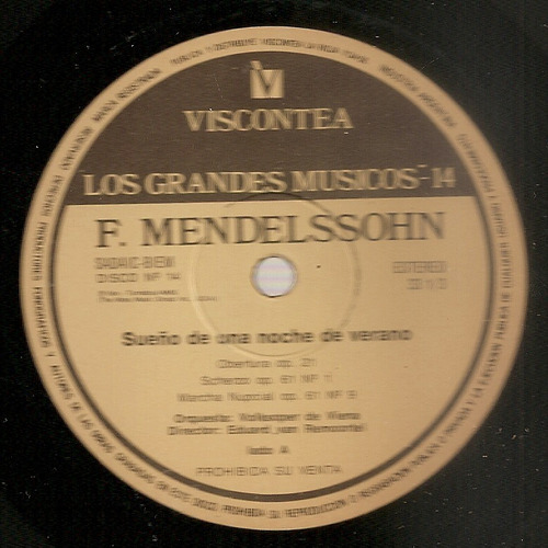 Grandes Musicos Viscontea Nº 14 Mendelssohn Sin Tapa