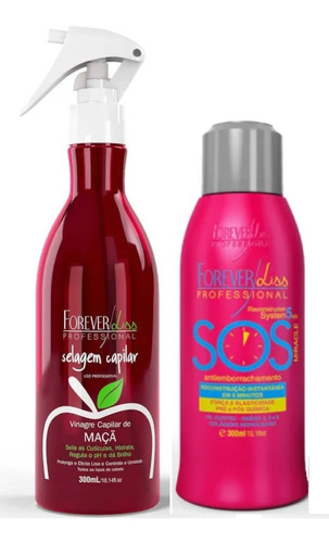 Kit Forever Liss - Vinagre De Maçã + Sos Reconstrutor 300ml