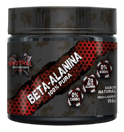 Beta Alanina 100% Pura 150g 0% Carbo - Bruthal Sports Sabor Sem sabor