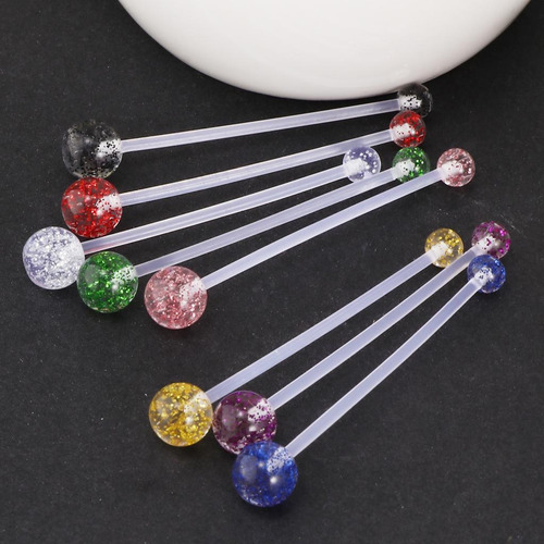 8x Anillos Barra Stud Botón Para Cuerpo Vientre 1.6mm 14g