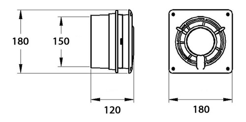 Imagen 3 de 4 de Extractor De Baño Ecoclima 18x18 Cm Blanco 6'' - Tofema