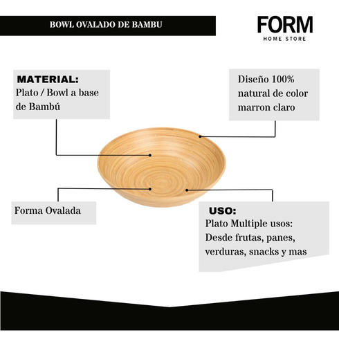 Bowl Ovalado De Bambu