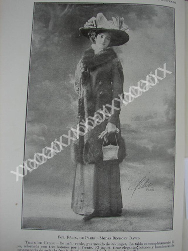 Grabado Antiguo 1909 Traje De La Casa David Bechoff & Cie