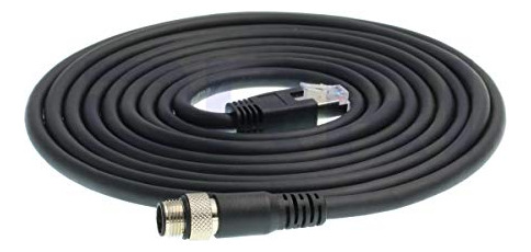 Conector Ethernet Drri M12 De 4 Pines Con Código D Macho A R