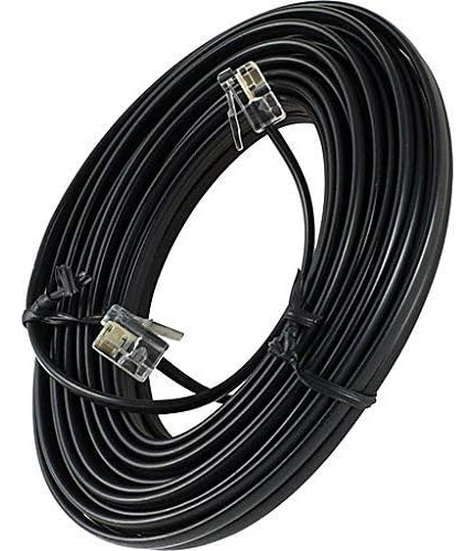 Cable De Extensión De Teléfono Negro De 100 Pies Cabl...