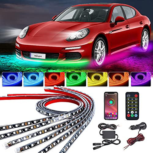 Nilight 6pcs Car Underglow Neon Accent Strip Lights 300 Leds