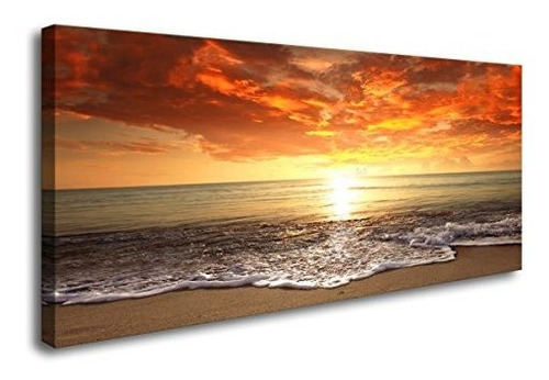 Fotografía Lienzo Atardecer Playa Sunset Decoración Moderna.
