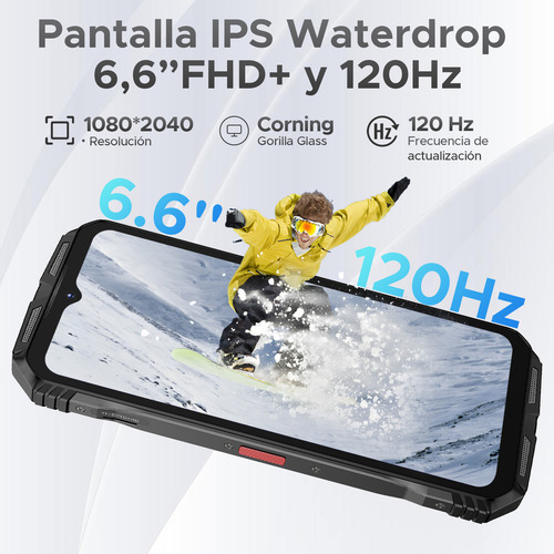 Doogee S118 Pro 5g celular 24GB RAM+512GB ROM 6.6'' FHD+ 120Hz Dimensity 7050 108MP Cámara Android 14 Batería 10800mAh NFC WiFi6
