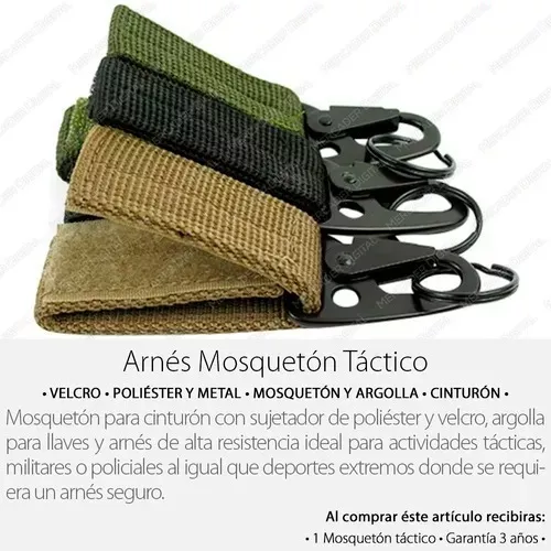 Paquete 10 Arnés Mosquetón Táctico Molle Militar / Mayoreo