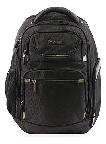 Brookstone Luggage Laptop Backpack, Black/gold, 18 Inch