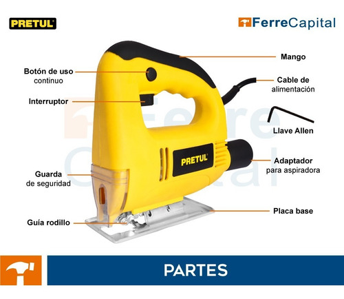Sierra Caladora 400w + 5 Seguetas Finas Truper