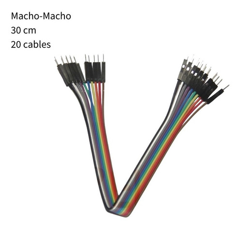 Cable Dupont Macho-macho 20 Cables 30 Cm Protoboard Arduino