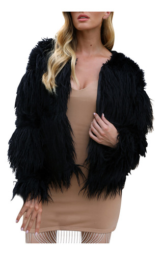 Abrigo Artificial Cálido Para Mujer, Chaqueta De Invierno A
