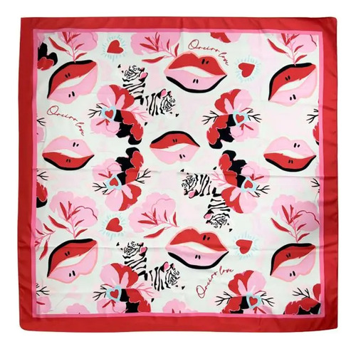 Pañuelo Las Oreiro Modelo 19194 Color Rojo , 100% Poliester! Rojo Estampado U