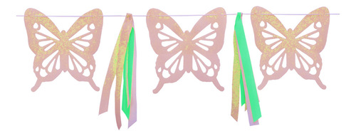 Guirnalda Mariposas Nude Con Tiras Fiselina X1u Rondinella Color Rosado Claro