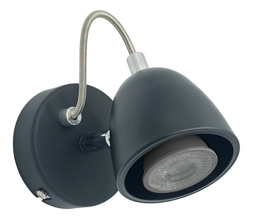 Spot 1 Luz Aplique Pared Techo Negro Foco Dicroica 40591