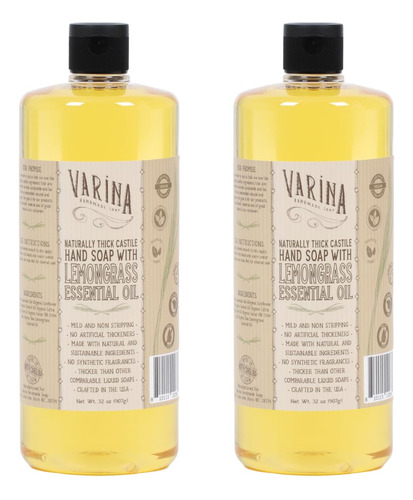 Varina Jabon Liquido Organico Liquido De Castilla Lemongrass