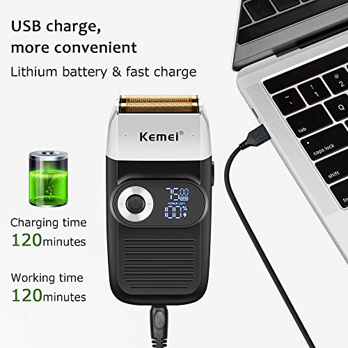 Maquinilla De Afeitar Eléctrica Profesional Kemei Foil Para