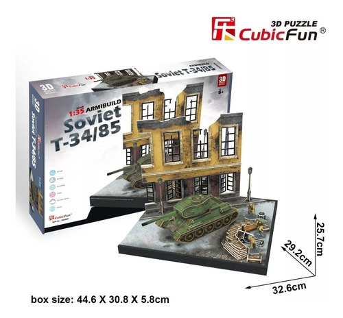 Puzzle 3d Soviet T-34/85 Cubicfun Js4202h