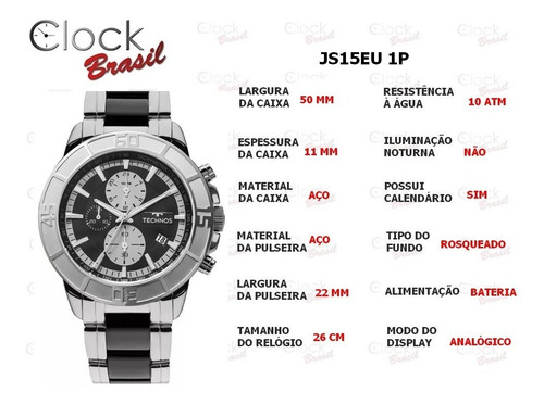 Relógio Technos Ceramic Masculino Js15eu 1p