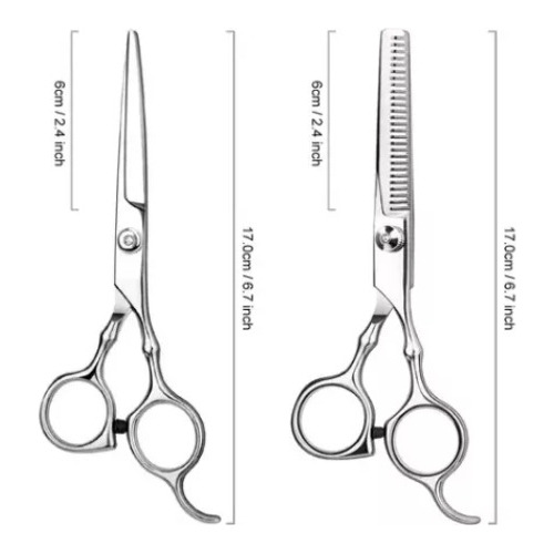 Imagen 2 de 5 de Set Tijeras De Corte Filo Navaja + Esculpidora + Capa Corte