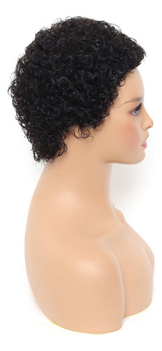 .. Pelucas Negras De Cabello Humano Natural, Rizado Y Afro