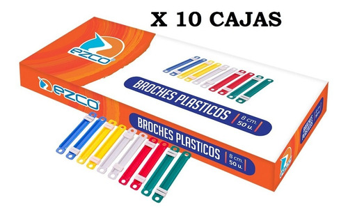 Broches P/ Carpeta Nepaco Plastico De Colores X 50 Ezco X 10